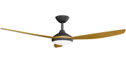 Condor 56 DC Ceiling Fan Black with Teak Blades and LED Light