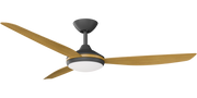 Condor 56 DC Ceiling Fan Black with Teak Blades and LED Light