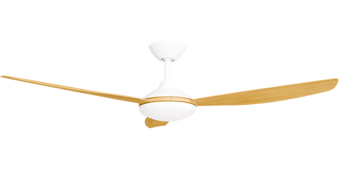 Condor 56 DC Ceiling Fan White with Bamboo Blades and LED Light