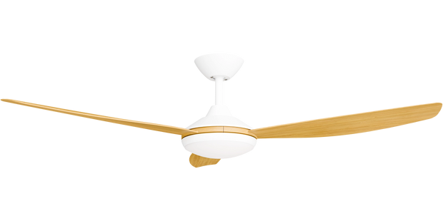 Condor 56 DC Ceiling Fan White with Bamboo Blades and LED Light