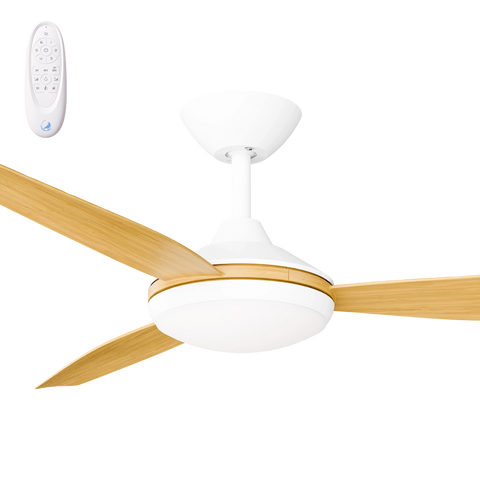 Condor 56 DC Ceiling Fan White with Bamboo Blades and LED Light