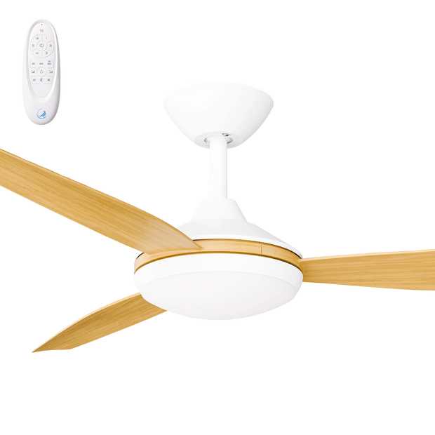 Condor 56 DC Ceiling Fan White with Bamboo Blades and LED Light