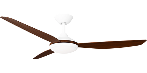 Condor 56 DC Ceiling Fan White with Koa Blades and LED Light