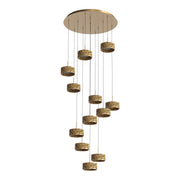 Couas 120w LED CCT 12 Light Dropper Textured Aluminum Gold Pendant