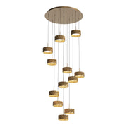 Couas 120w LED CCT 12 Light Dropper Textured Aluminum Gold Pendant