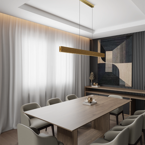 Couas 30w LED CCT 1500mm Textured Aluminum Gold Pendant