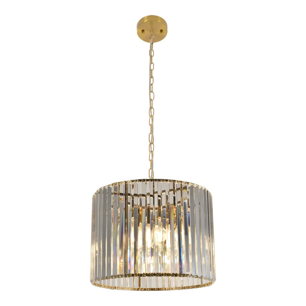 Crane 4 light Large Gold and Clear Crystal 400mm E27 Pendant