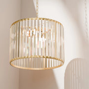 Crane 4 light Large Gold and Clear Crystal 400mm E27 Pendant