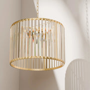 Crane 4 light Large Gold and Clear Crystal 400mm E27 Pendant