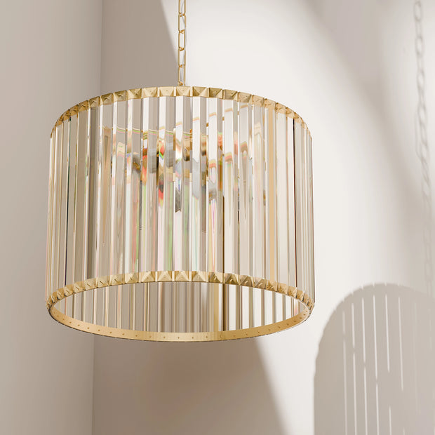 Crane 4 light Large Gold and Clear Crystal 400mm E27 Pendant