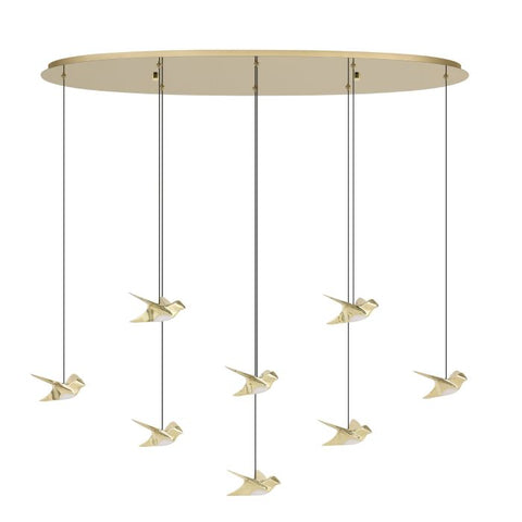 Paratebueno 8x3w LED 3000k Oblong Pendant Brass