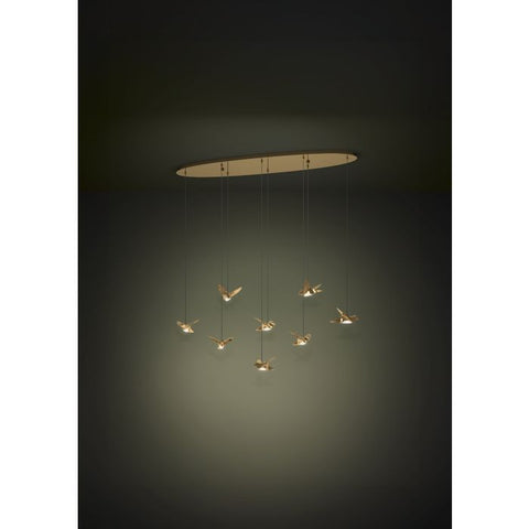 Paratebueno 8x3w LED 3000k Oblong Pendant Brass