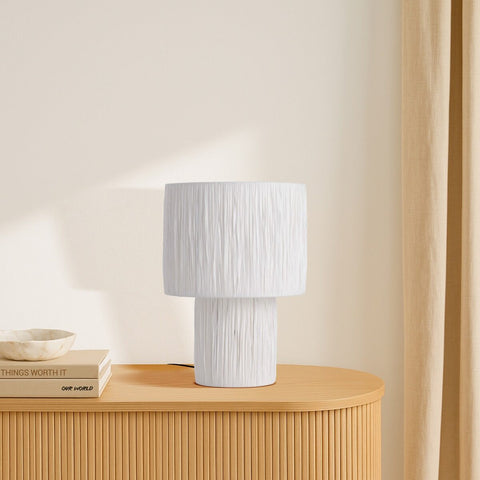 Nativa Small Table Lamp White Raffia