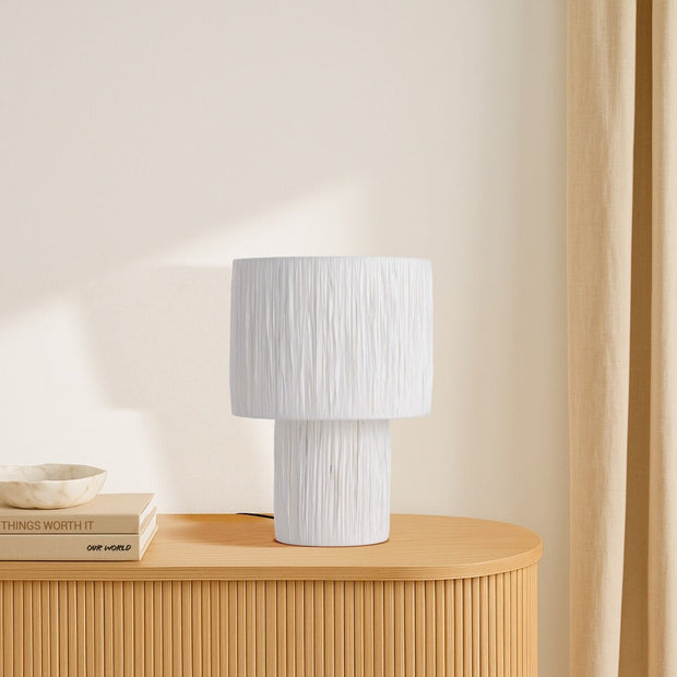 Nativa Small Table Lamp White Raffia