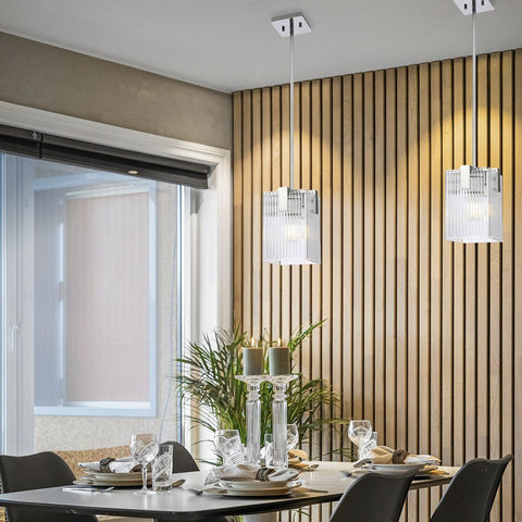 Pelion 1lt Pendant Chrome with Clear Glass
