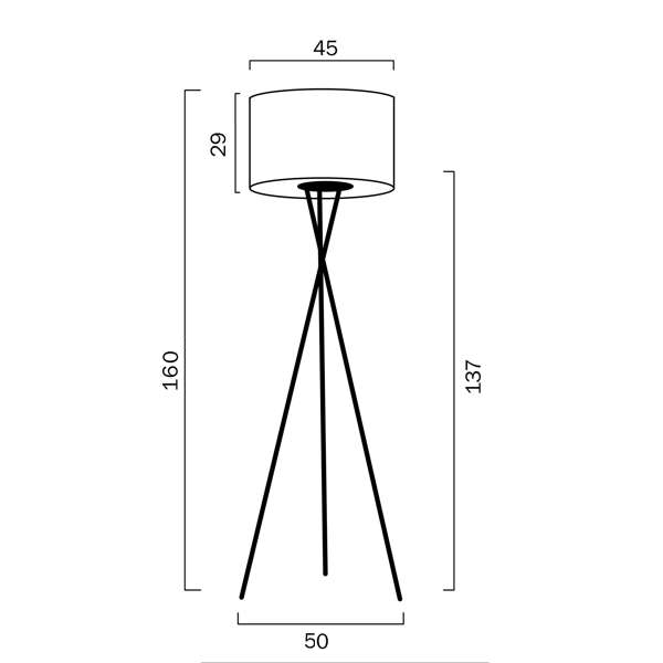 Denise Floor Lamp White/Wheat