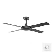Eco Silent Deluxe 52 DC Ceiling Fan Black with Wall Control