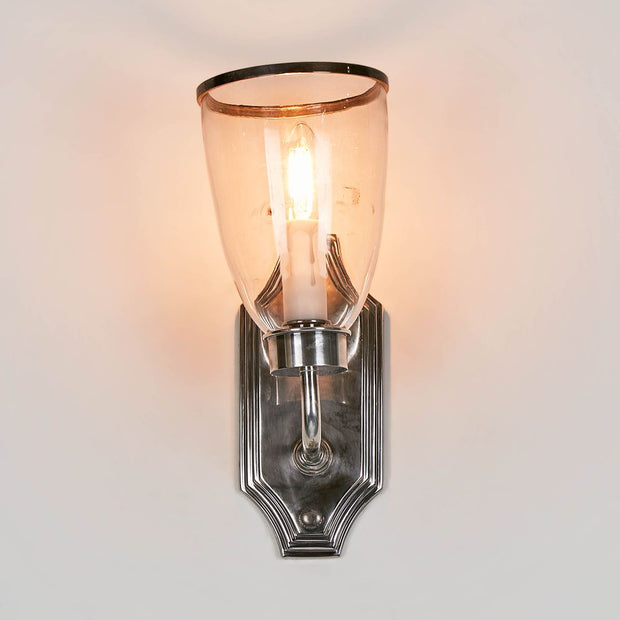 Westbrook Wall Light Antique Silver and Glass Shade