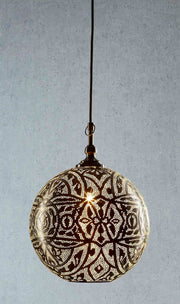 Moroccan Ball 30cm Pendant Silver