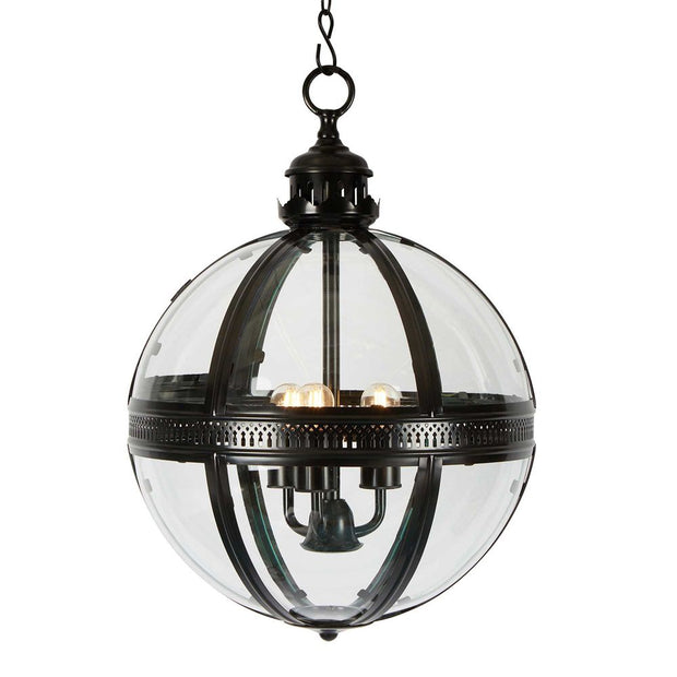 Saxon Large Glass Sphere Pendant Black