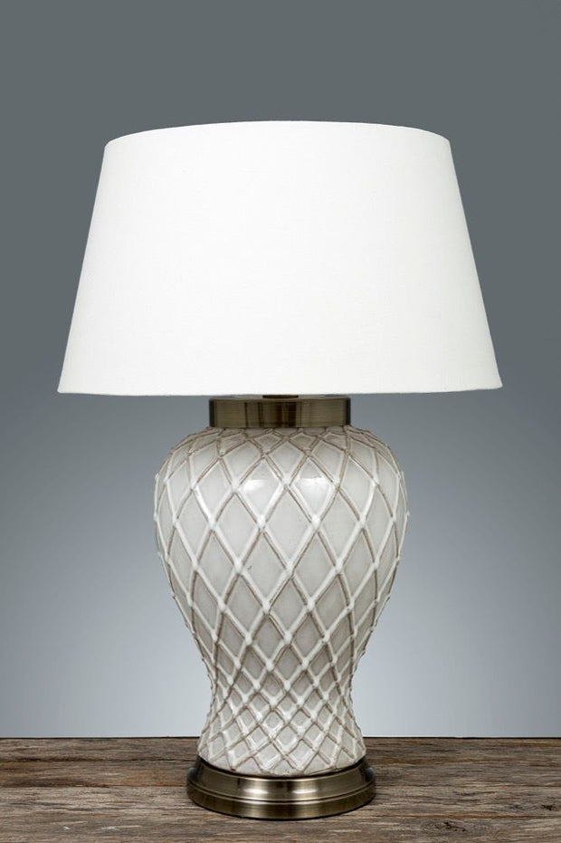 Berkley Ivory Ceramic Lamp with Shade