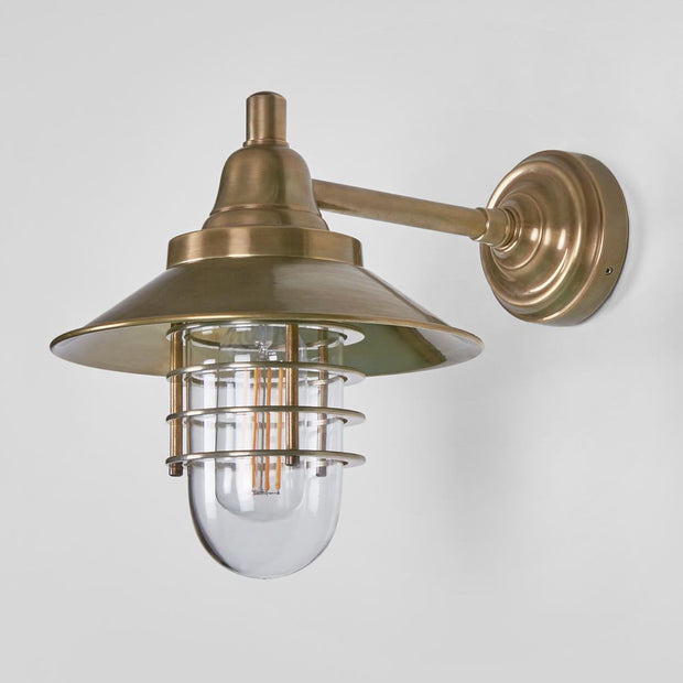 CLARK Outdoor Wall Lamp Antique Brass Coach Light