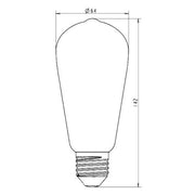 Pear ST64 4w LED Filament - E27 - Cool White - 4500K