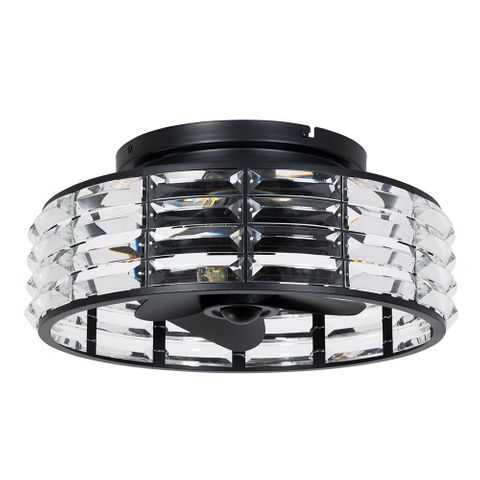 Odyssey DC Fandelier 4 x E14 Light Black with Clear Glass