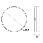 Hector-280 40W IP65 LED Ceiling Light - White