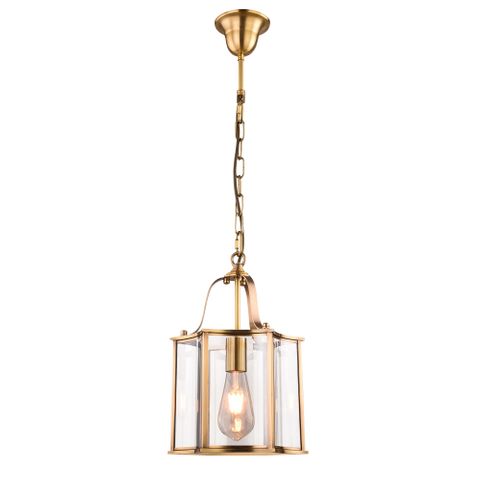 Brentwood Gold Pendant - Small 1 Light E27