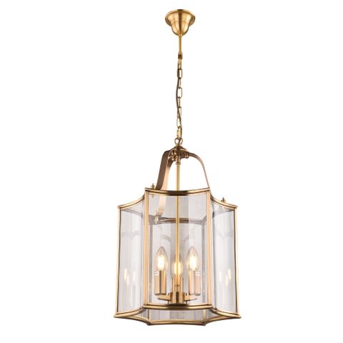 Brentwood Gold Pendant - Medium 3 Light E14