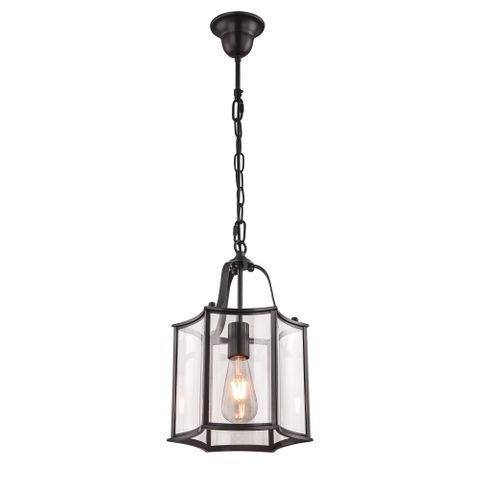Brentwood Black Pendant - Small 1 Light E27