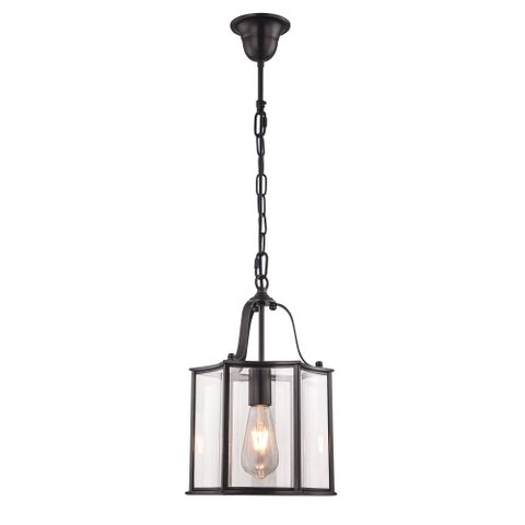 Brentwood Black Pendant - Small 1 Light E27
