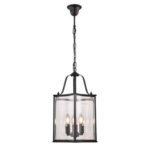 Brentwood Black Pendant - Medium 3 Light E14