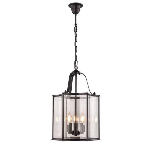 Brentwood Black Pendant - Medium 3 Light E14