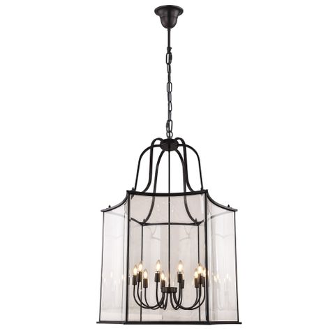 Brentwood Black Pendant - Extra Large 10 Light E14