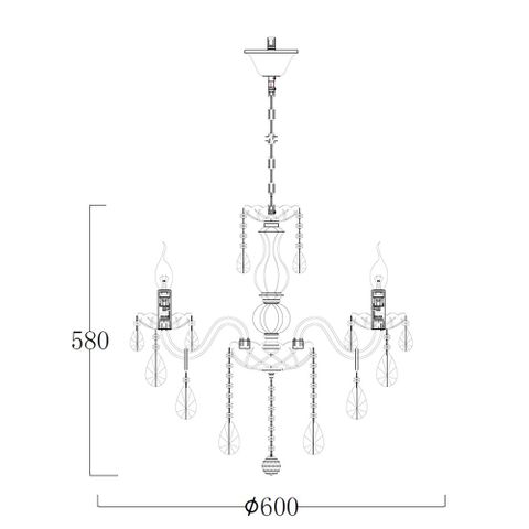 Bromley Crystal Chandelier 6 Light E14