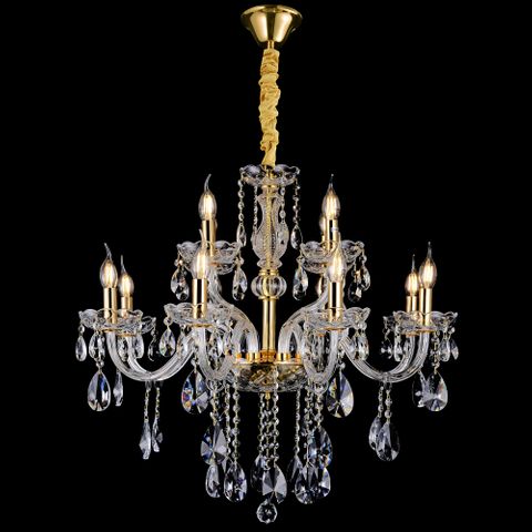 Bromley Crystal Chandelier 8+4 Light E14