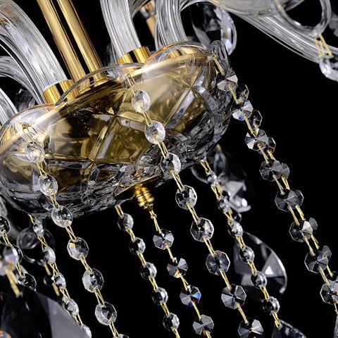 Bromley Crystal Chandelier 8+4 Light E14