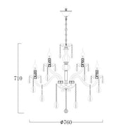 Bromley Crystal Chandelier 8+4 Light E14