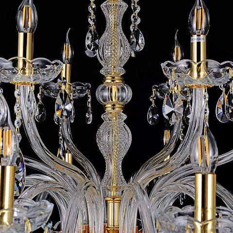Bromley Crystal Chandelier 12+6 Light E14