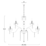 Bromley Crystal Chandelier 12+6 Light E14