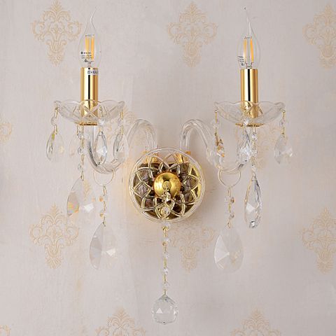 Bromley Crystal 2 Light Wall Light E14