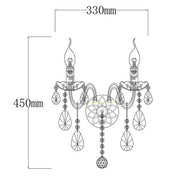 Bromley Crystal 2 Light Wall Light E14