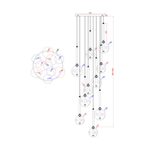 Meteor 10 Light Pendant - Round