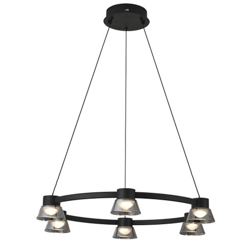 Rocket 600mm Round Pendant 30w 3CCT LED Black