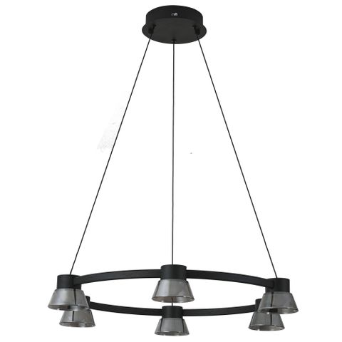 Rocket 600mm Round Pendant 30w 3CCT LED Black
