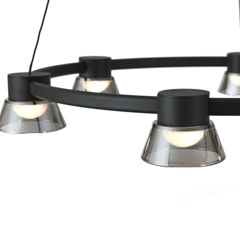 Rocket 600mm Round Pendant 30w 3CCT LED Black