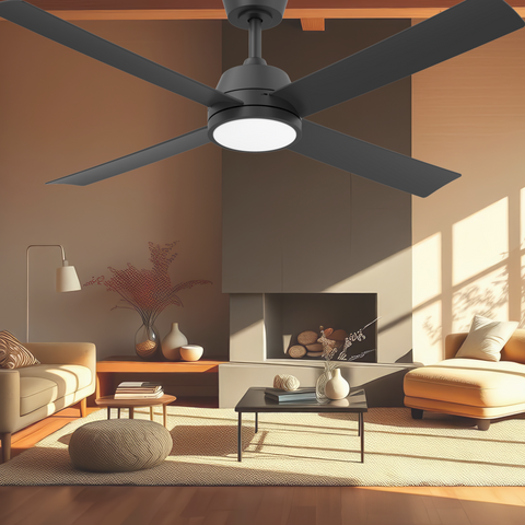 Bronco 52 DC Ceiling Fan - Black with Light