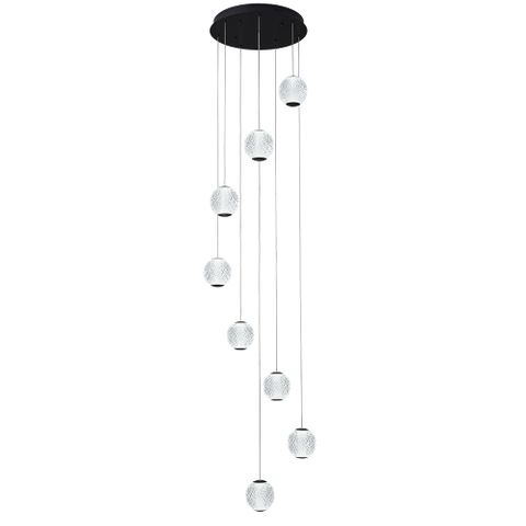 Langdon 8lt Warm White 3000K LED Pendant Black